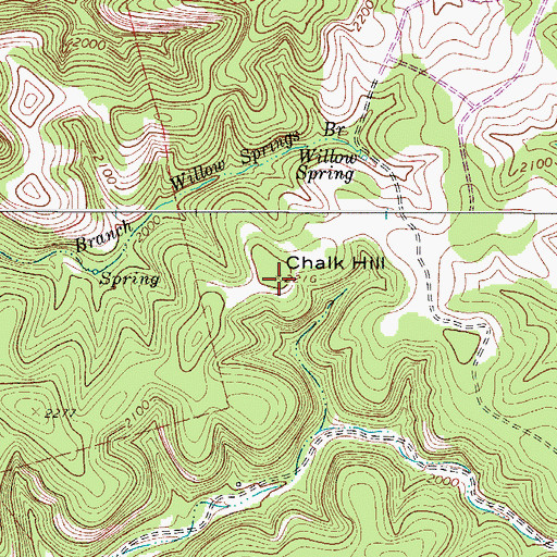 Topographic Map of Chalk Hill, TX