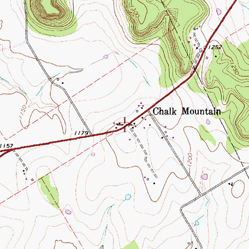 Topographic Map of Chalk Mountain, TX