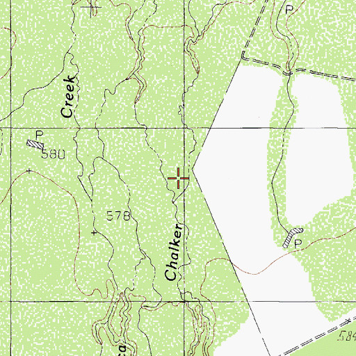 Topographic Map of Chalker Creek, TX
