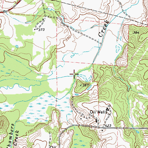 Topographic Map of Chambers Creek, TX