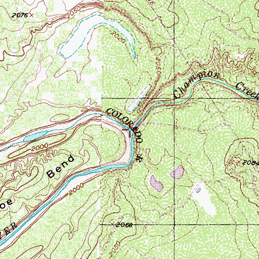 Topographic Map of Champion Creek, TX