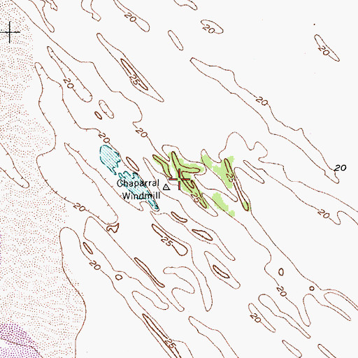Topographic Map of Chaparral Windmill, TX