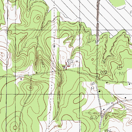 Topographic Map of Chapel Hill Church, TX