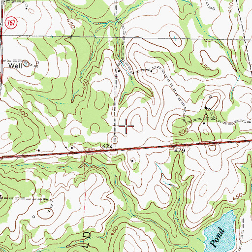 Topographic Map of Chapel Hill Oil Field, TX