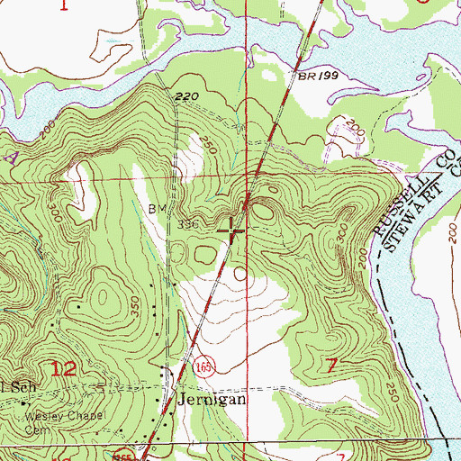 Topographic Map of Jernigan Church, AL