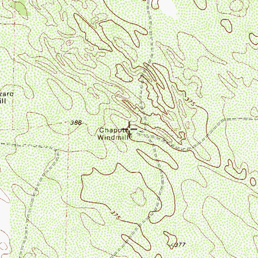 Topographic Map of Chapote Windmill, TX