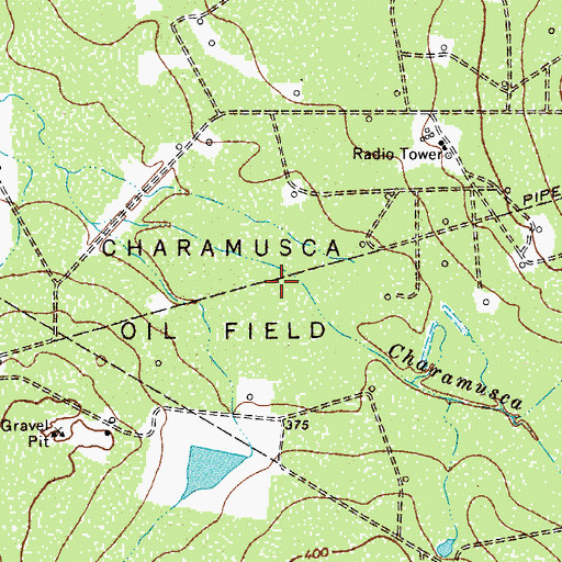 Topographic Map of Charamusca Oil Field, TX