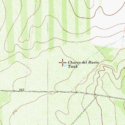 Topographic Map of Charco del Rucio Tank, TX