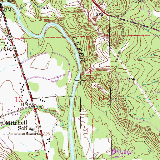 Topographic Map of Johnsons Mill (historical), AL