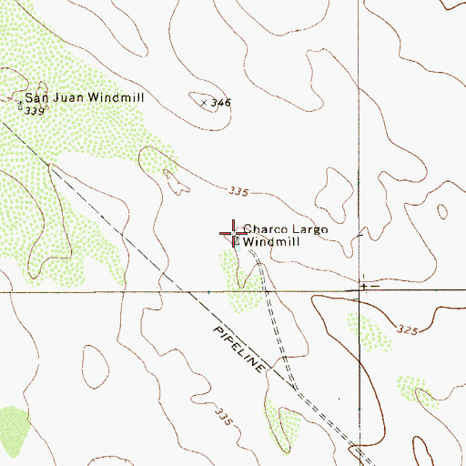 Topographic Map of Charco Largo Windmill, TX