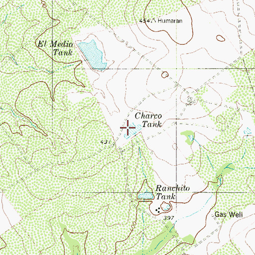 Topographic Map of Charco Tank, TX