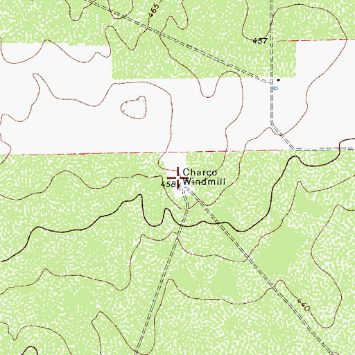 Topographic Map of Charco Windmill, TX