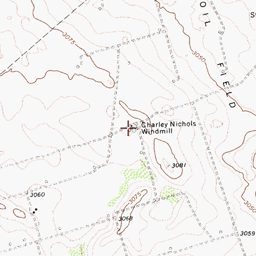 Topographic Map of Charley Nichols Windmill, TX