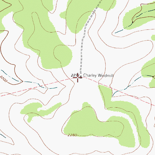 Topographic Map of Charley Windmill, TX