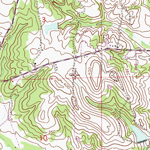 Topographic Map of Jowers Cemetery, AL