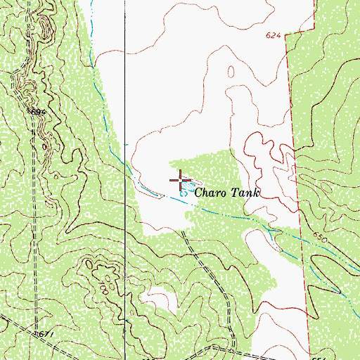 Topographic Map of Charo Tank, TX