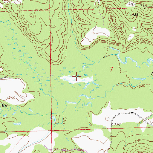 Topographic Map of Kellys Pond (historical), AL