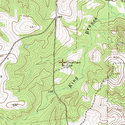 Topographic Map of Cheatham Cemetery, TX