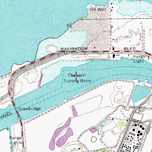 Topographic Map of Chemical Turning Basin, TX