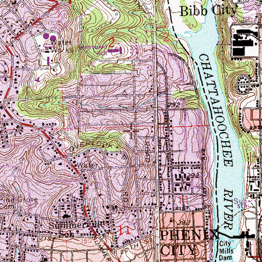 Topographic Map of Kingdom Hall of Jehovahs Witnesses, AL