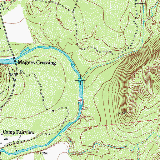 Topographic Map of Cherry Creek, TX