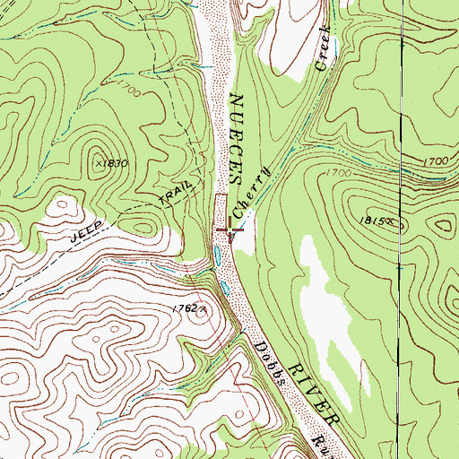 Topographic Map of Cherry Creek, TX