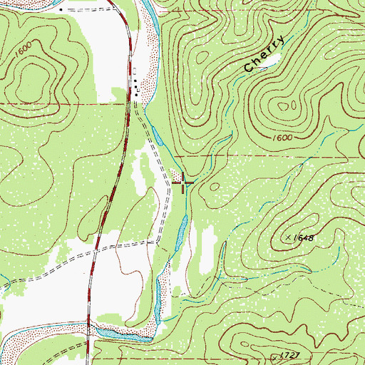 Topographic Map of Cherry Hollow, TX