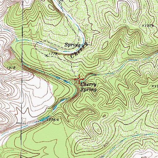 Topographic Map of Cherry Spring, TX