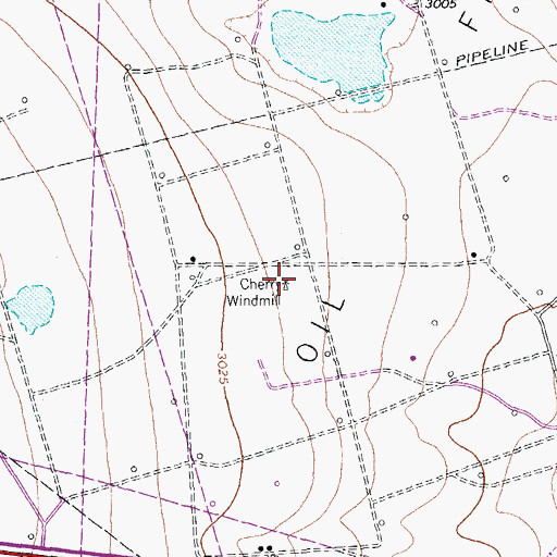 Topographic Map of Cherry Windmill, TX