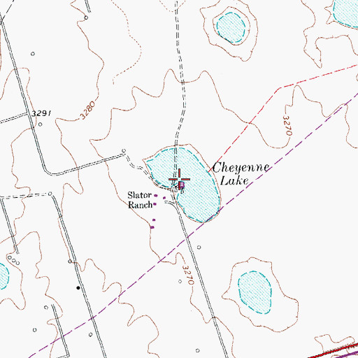 Topographic Map of Cheyenne Lake, TX