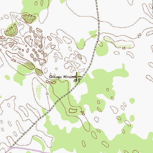 Topographic Map of Chicago Windmill, TX