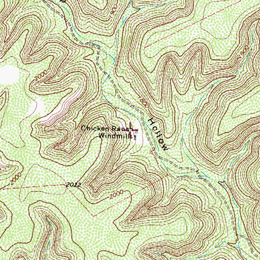 Topographic Map of Chicken Ranch Windmills, TX