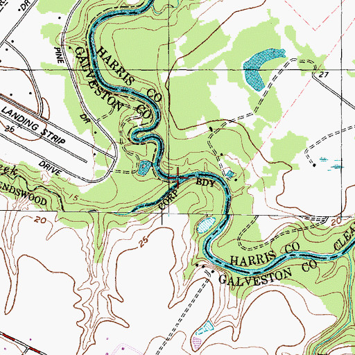 Topographic Map of Chigger Creek, TX