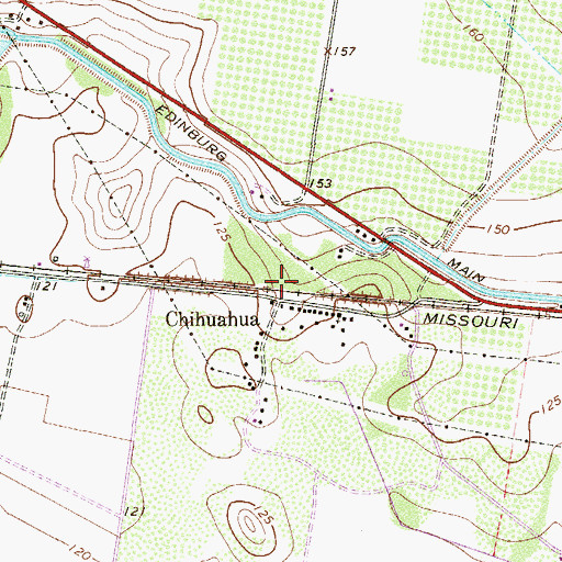 Topographic Map of Chihuahua, TX