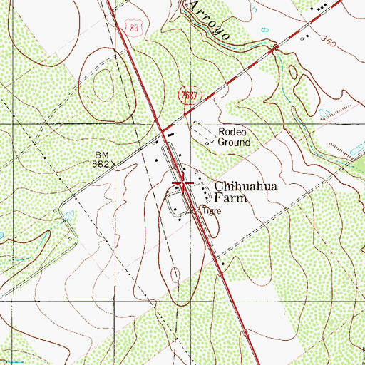 Topographic Map of Chihuahua Farm, TX