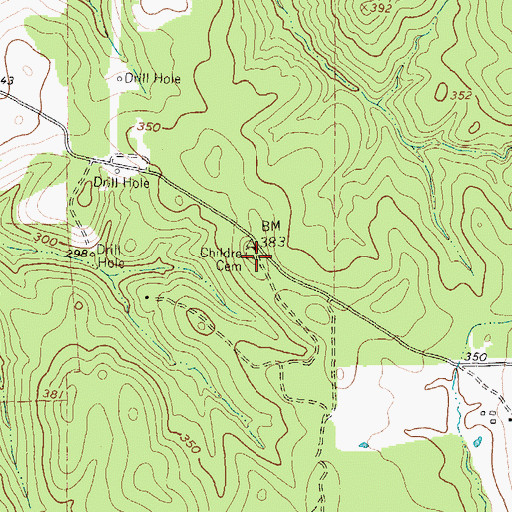 Topographic Map of Childre Cemetery, TX