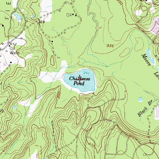 Topographic Map of Childress Pond, TX