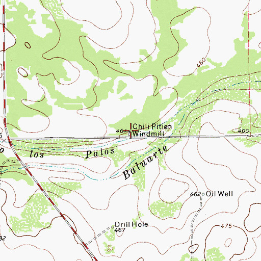 Topographic Map of Chili Pitien Windmill, TX