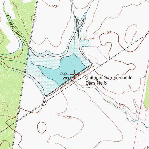 Topographic Map of Chiltipin-San Fernando Dam Number 8, TX