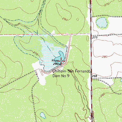 Topographic Map of Chiltipin-San Fernando Dam Number 9, TX