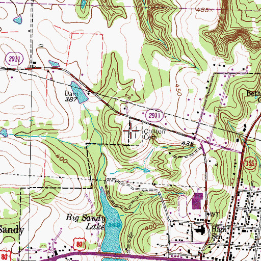 Topographic Map of Chilton Cemetery, TX