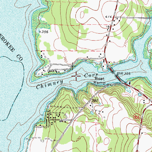 Topographic Map of Chimney Cove, TX