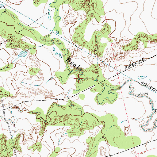 Topographic Map of Chimney Creek, TX