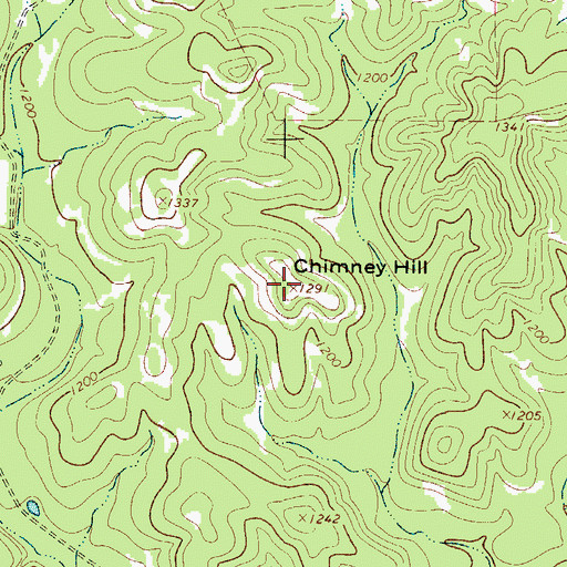 Topographic Map of Chimney Hill, TX