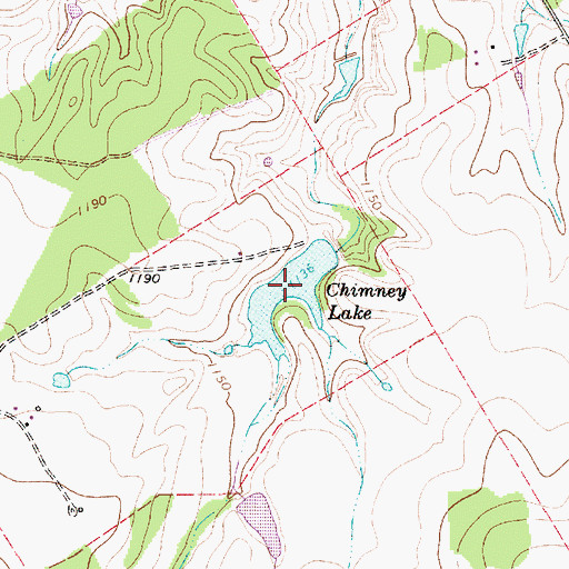 Topographic Map of Chimney Lake, TX