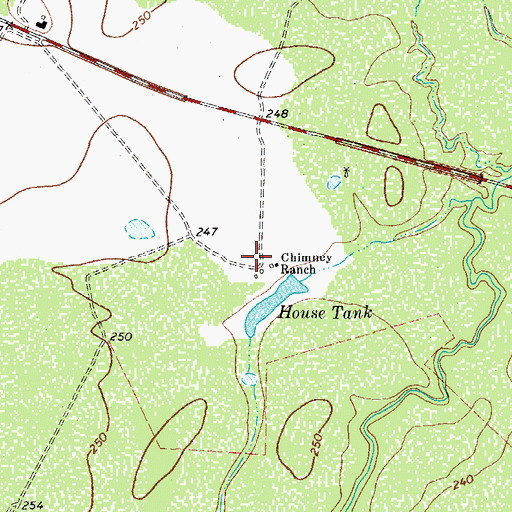 Topographic Map of Chimney Ranch, TX