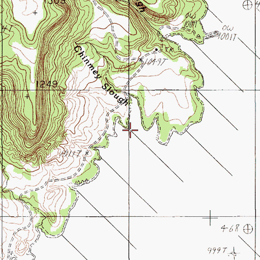 Topographic Map of Chimney Slough, TX