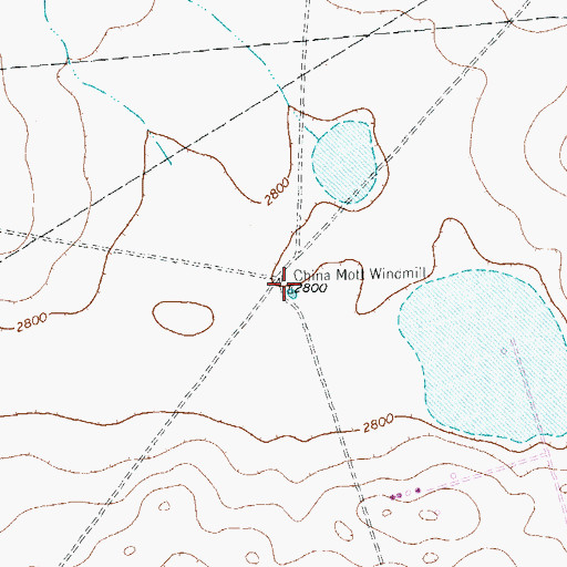 Topographic Map of China Mott Windmill, TX