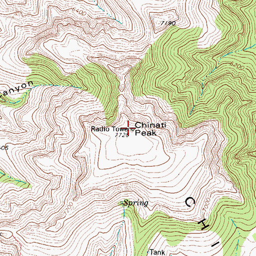 Topographic Map of Chinati Peak, TX