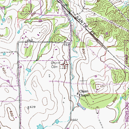 Topographic Map of Chinn Cemetery, TX